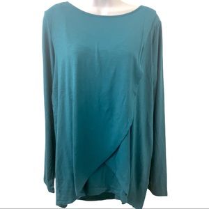 Isabel Maternity Long Sleeve Cross Panel Maternity Shirt - Large